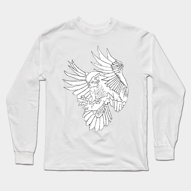 Owl In Flight Long Sleeve T-Shirt by 4rpixs